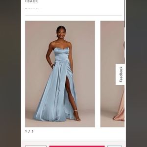 Galina Signature Strapless Bridesmaid Dress from David’s Bridal-Dusty Blue.